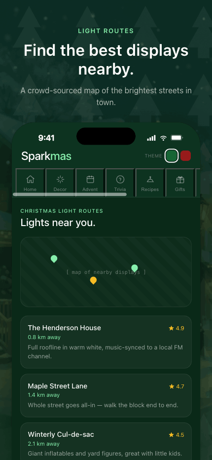 Christmas lights finder
